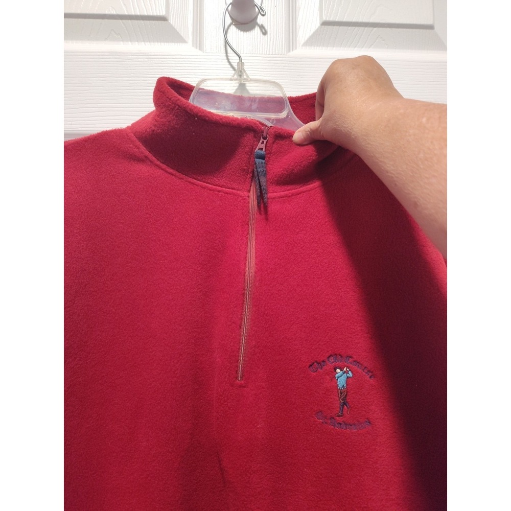 The Old Course St Andrews Swilcan Bridge Collection Red 1/4 Zip Pullover XLarge - Picture 8 of 9